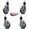 Service Caster 5'' Gray Poly Wheel Swivel 1-3/4'' Expanding Stem Caster Set 2 Brakes, 4PK SCC-EX20S514-PPUB-2-TLB-2-134 - alternate 3